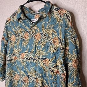 Pierre Cardin Casual Blue and Green Button Down Shirt